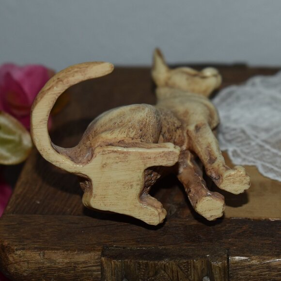 Vintage Antique Handmade Carved Small Mini 4inch Sphynx Cat Figure Decor - Picture 14 of 16